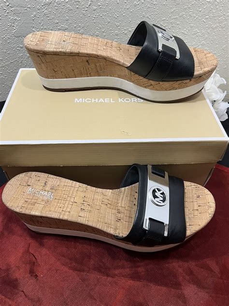 michael kors warren leather wedge sandal